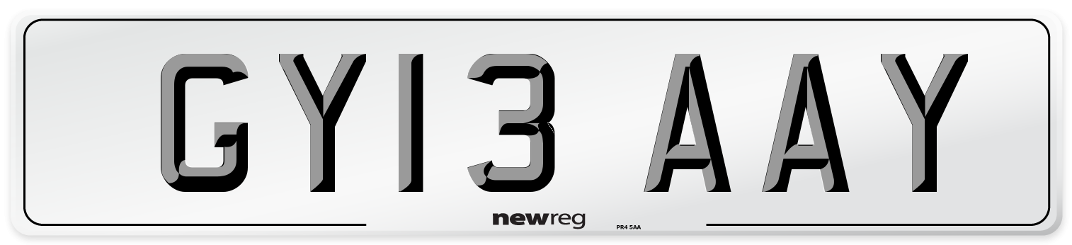 GY13 AAY Number Plate from New Reg